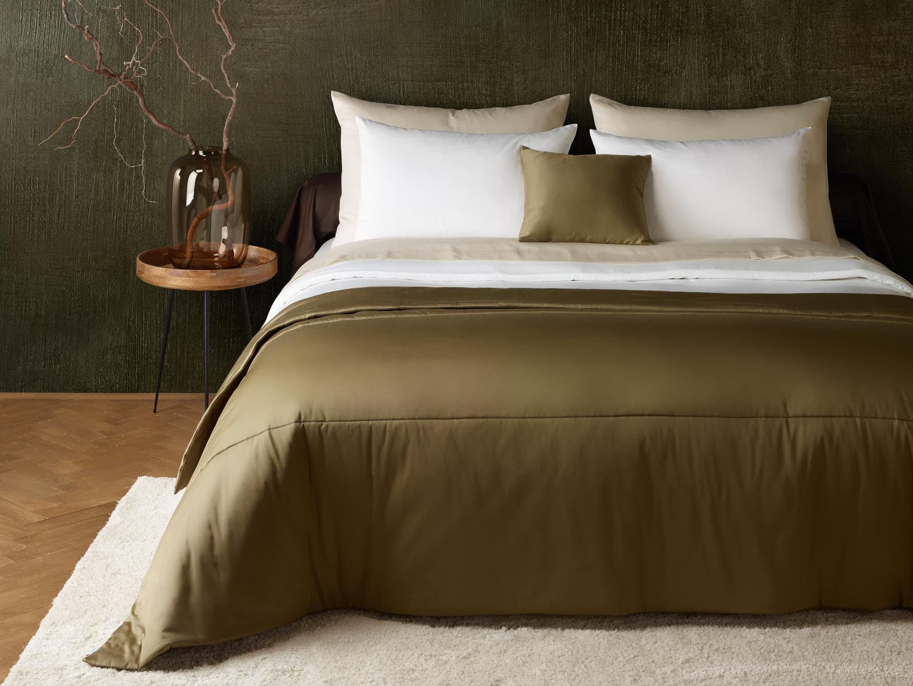 Bed linen in a styled bedroom